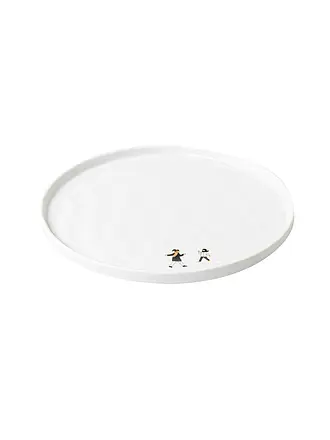RAEDER | Teller SCHNEETAG 22cm Schlittenfahren | weiss